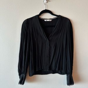 Zara Black Blouse Size Small